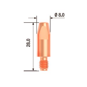 FUBAG Контактный наконечник M6х28 мм ECU D=0.9 мм (25 шт.) в Саратове фото