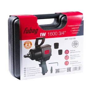 FUBAG Пневмогайковерт ударный IW1600 3/4 дюйма с  набором головок в кейсе в Саратове фото