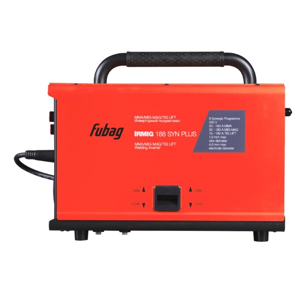 Полуавтомат сварочный FUBAG IRMIG 188 SYN PLUS + горелка FB 250 3m + маска сварщика Хамелеон IR 9-13N S  + сварочные краги на подкладке красные FWGN 10R в ПОДАРОК в Саратове фото
