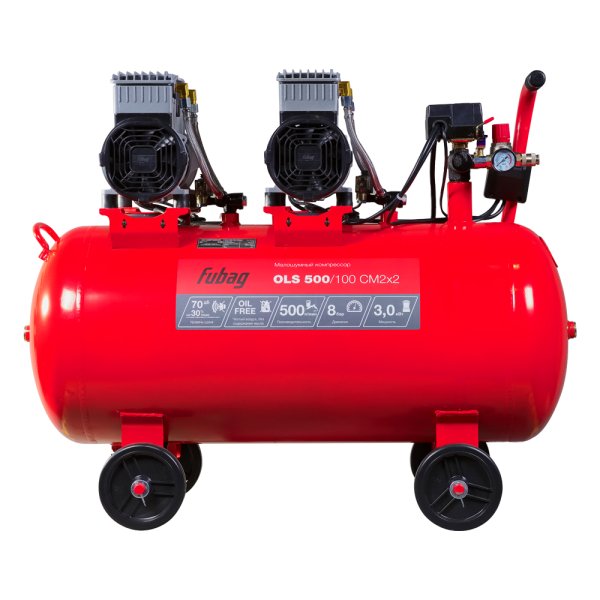 Компрессор воздушный безмасляный малошумный FUBAG OLS 500/100 CM2х2 + Набор пневмоинструмента (5 предметов) в ПОДАРОК в Саратове фото