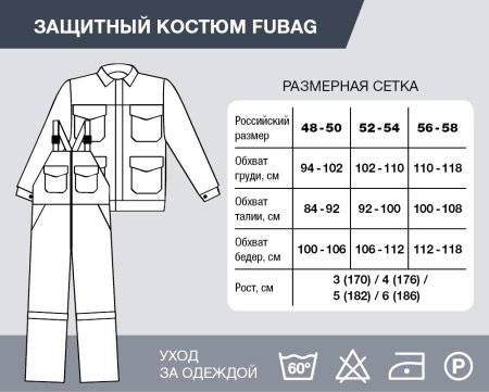 Защитный костюм Fubag размер 52-54 рост 6 в Саратове фото