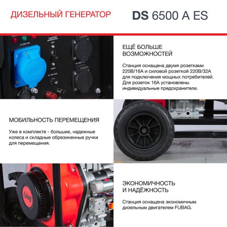 FUBAG Дизельный генератор с электростартером и коннектором автоматики DS 6500 A ES в Саратове фото