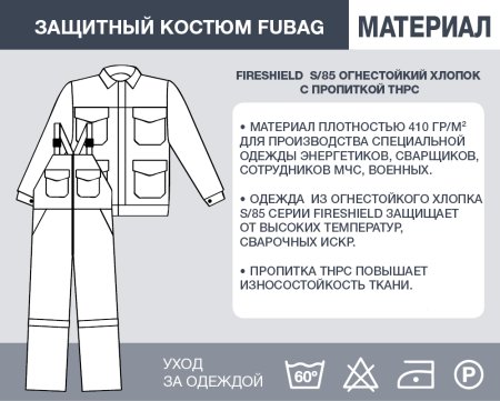 Защитный костюм Fubag размер 48-50 рост 5 в Саратове фото