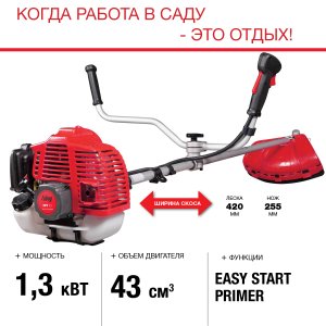 FUBAG Бензиновый триммер FPT 43 + Триммерная леска  сечение витой квадрат L 130 м * 2.4 мм в ПОДАРОК в Саратове фото
